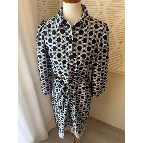 Luxology Women’s Small Blue Geometric Print Dress - Picture 5 of 5